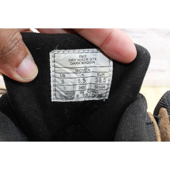 EMS Eastern Mountain Sports Brown Leather Waterproof Hiking Boots Size 8 - Picture 9 of 9